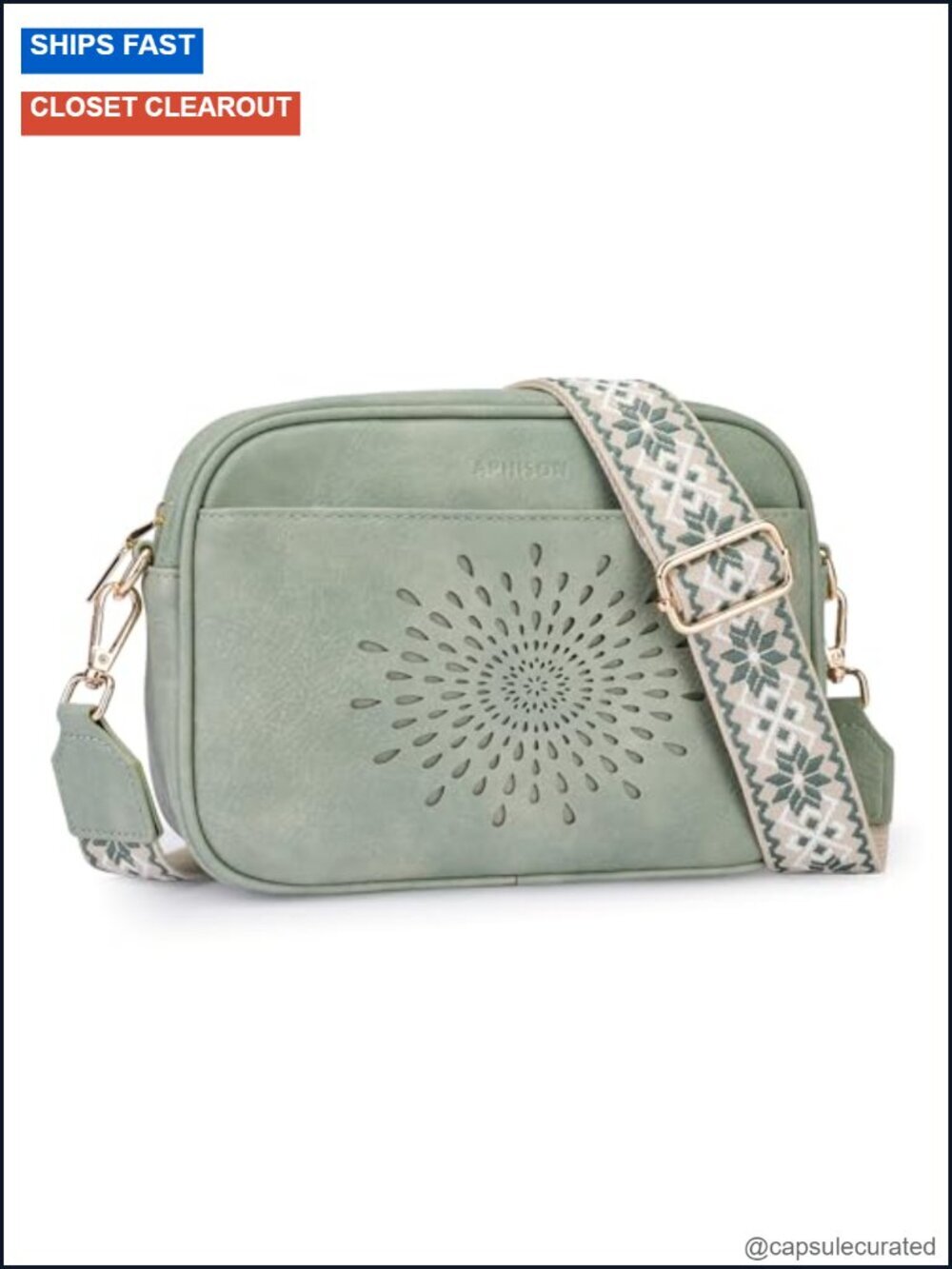 Vegan Leather Crossbody Bag with Adjustable Strap